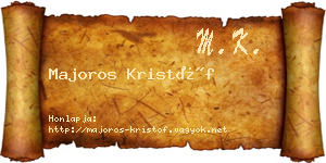 Majoros Kristóf névjegykártya