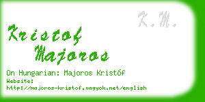 kristof majoros business card